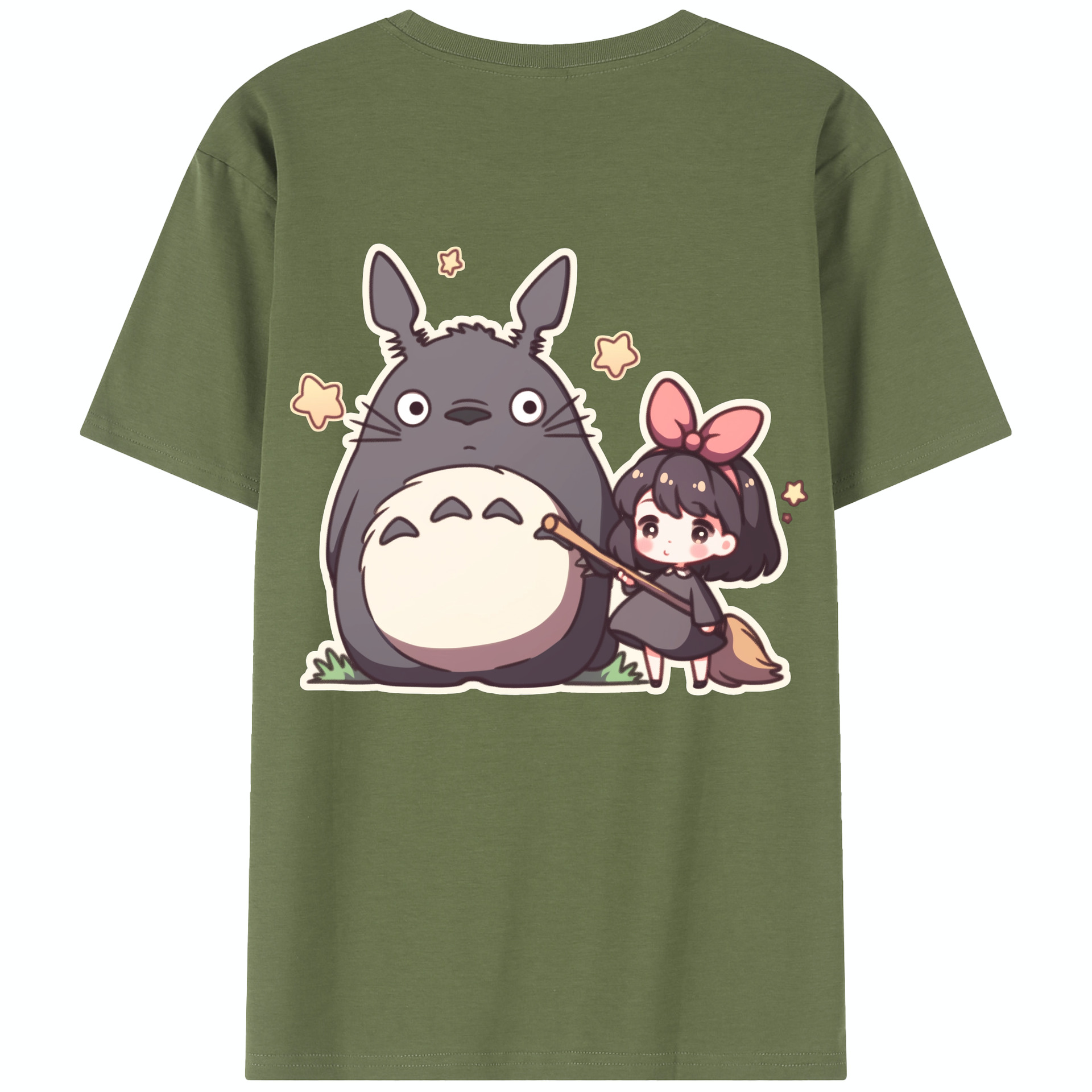 （画像用） となりのトトロ 草壁メイ 草壁サツキ My Neighbor Totoro Satsuki Kusakabe Mei Kusakabe 綿100％半袖Tシャツ（背面プリント）